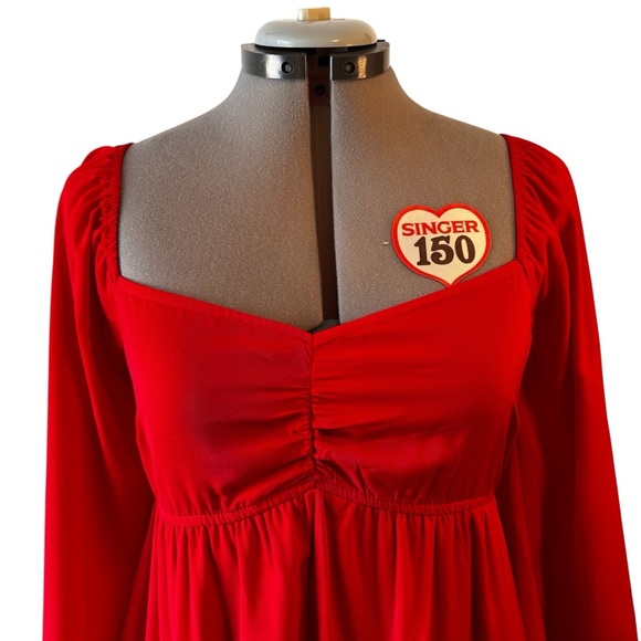 Mi Ami | Red Babydoll Mini Dress | M - Picture 3 of 8